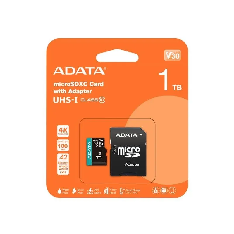 Cartão de memória ADATA Premier Pro AUSDX1TUI3V30SA2-RA1 1 TB MicroSDXC UHS-I