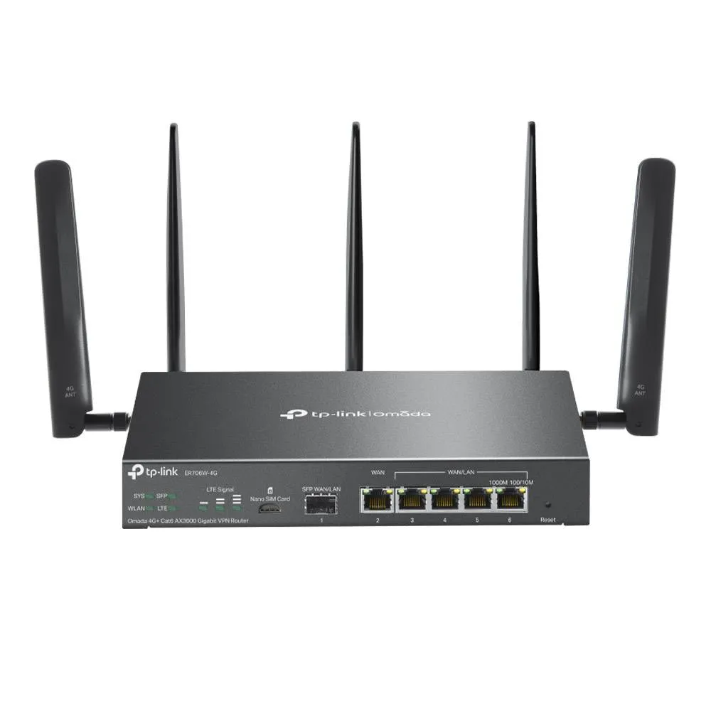 Router TP-Link ER706W-4G Omada AX3000 Dual-Band WiFi 6 Mesh 4G+ Gigabit VPN