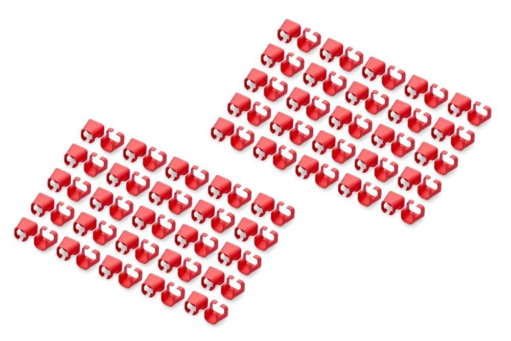 Clipe colorido para conector RJ45, vermelho, embalagem com 100 A-CC-R