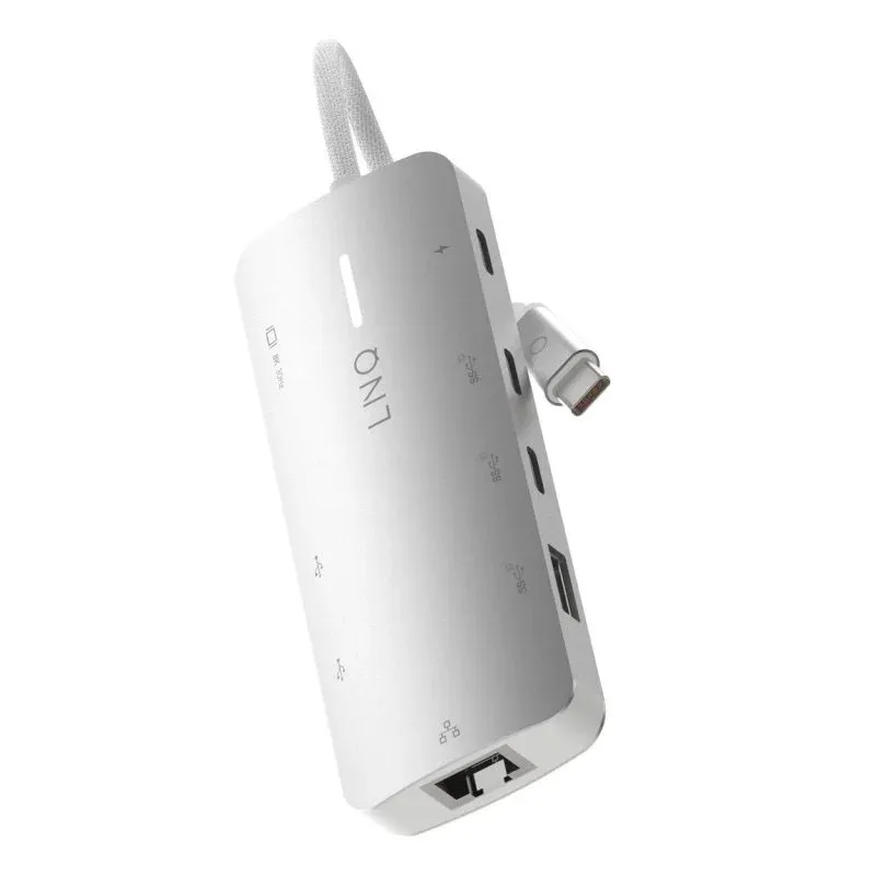 Hub Linq 8 portas 10 Gbps 8K PRO USB-C 140W HDMI 2.1 Ethernet 2.5Gbps