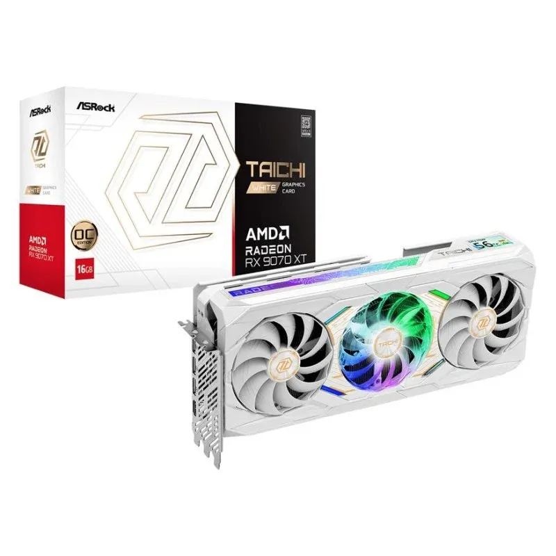 Placa gráfica AsRock Radeon RX 9070 XT Taichi White OC 16GB GDDR6