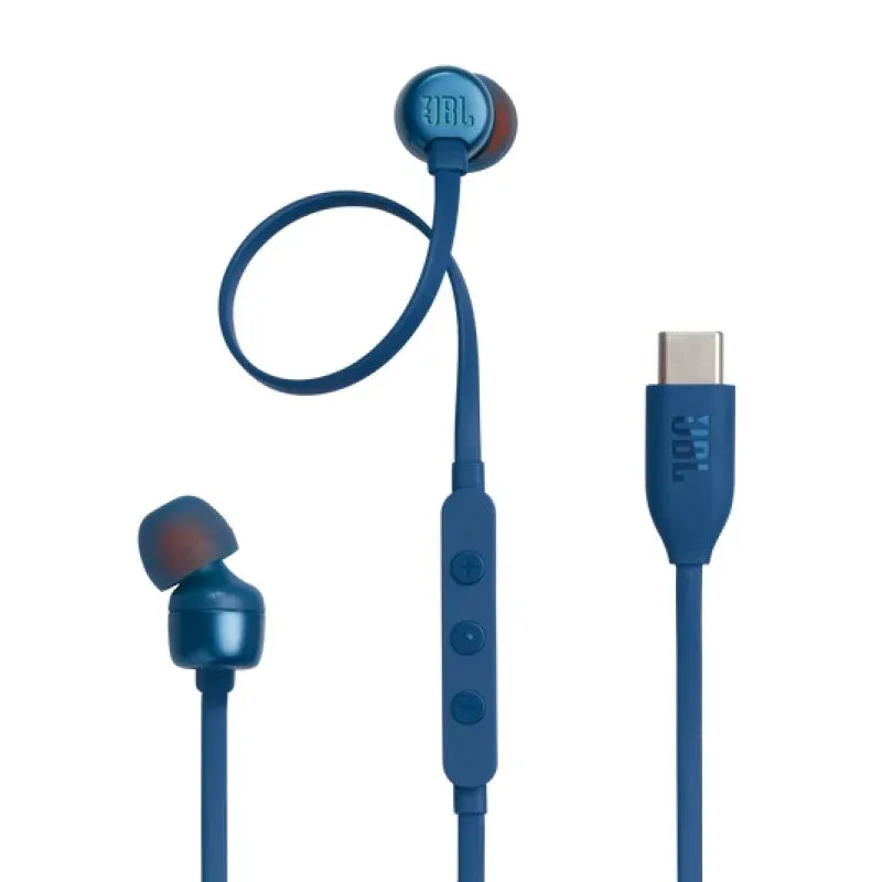 Auscultadores com fio JBL Pure Bass USB-C com microfone e controlo remoto integrados