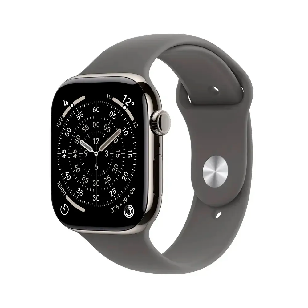 Smartwatch Apple Watch Series 11 GPS + Celular 46mm Titânio Natural c/ bracelete Desportiva Cinza S/M