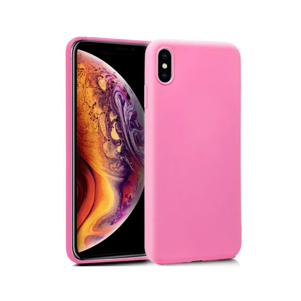 Capa Silicone Apple iPhone XS Max Rosa