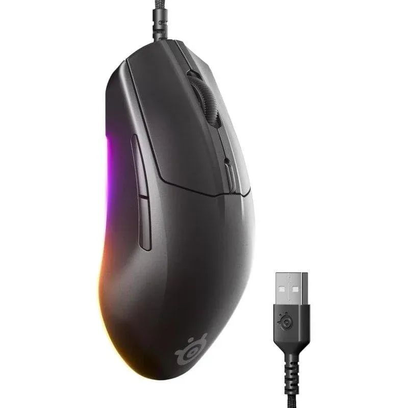 Rato Steelseries Rival 3 Gen 2 Fio 8500 DPI Preto RGB Ambidestro