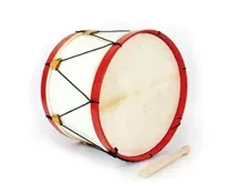 Bombo Tradicional Adamastor PLX16 Branco/Aro Vermelho 40cm