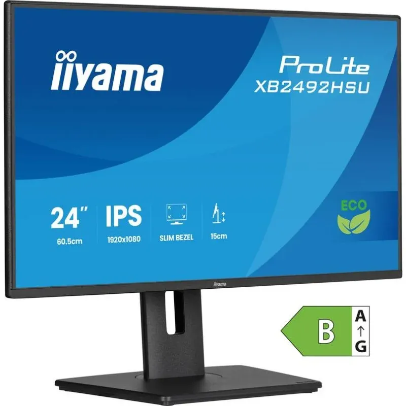 iiyama ProLite XB2492HSU-B1 Monitor 24" FullHD 120Hz IPS com Pivot e USB