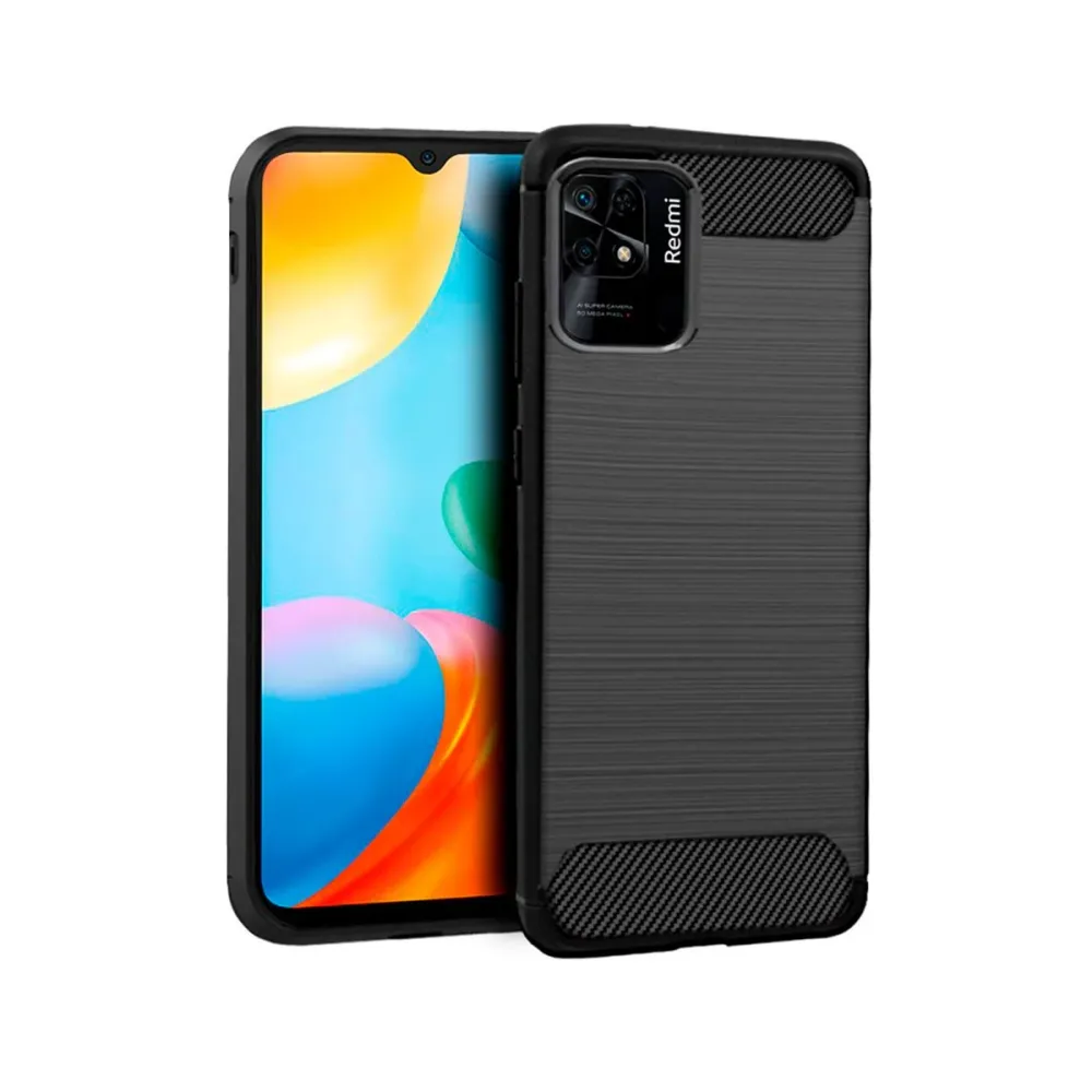 Capa Silicone Forcell Carbon Xiaomi Redmi 10C Preto