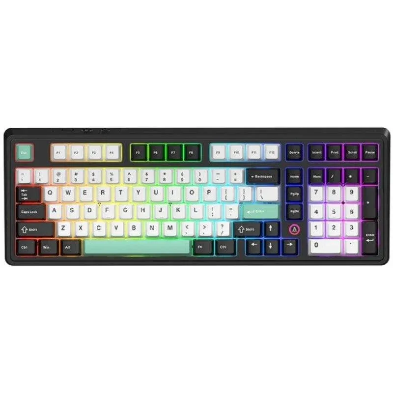 Teclado Ajazz AK980 V2 mecânico trimodo layout ANSI com ecrã TFT e switches Flyfish