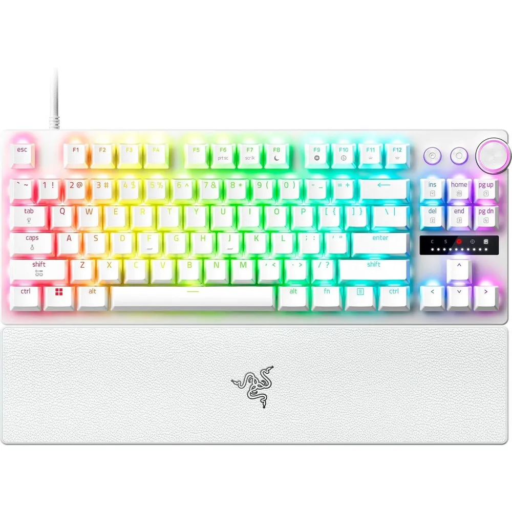 Teclado Mecânico Razer Huntsman V3 Pro Tenkeyless 8KHz Analog Optical Switches Gen-2 US Branco
