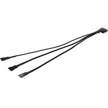 Cabo Y Para Fan 4P(FEMEA) 4P(MACHO)+2X3P(MACHO),25CM Preto