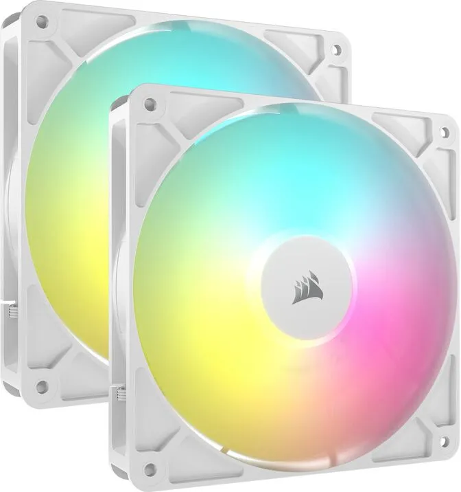 Ventoinha Corsair RS140 ARGB PWM Branca 140mm (Pack 2)