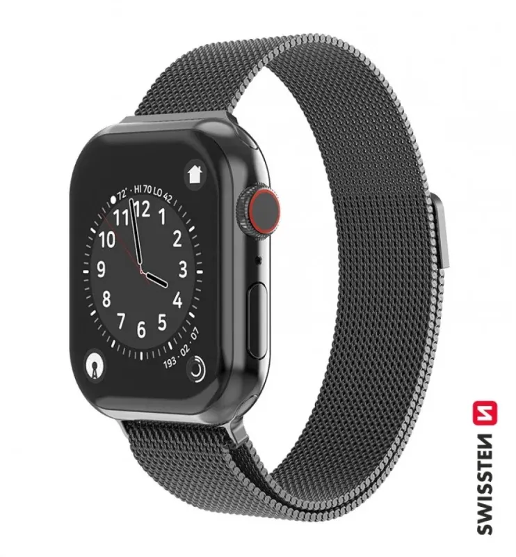 Swissten - Mesh Band for Apple Watch 42-49mm (black)