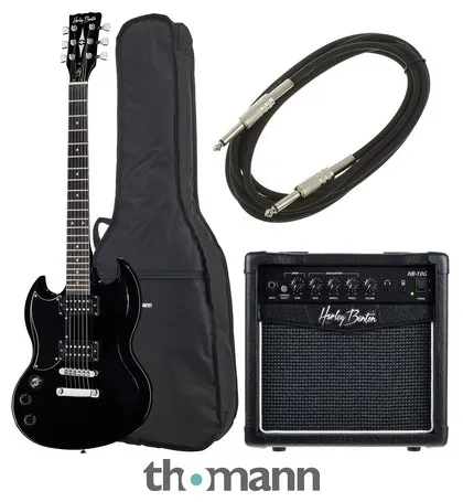 Harley Benton DC-200LH BK Student Ser Bundle
