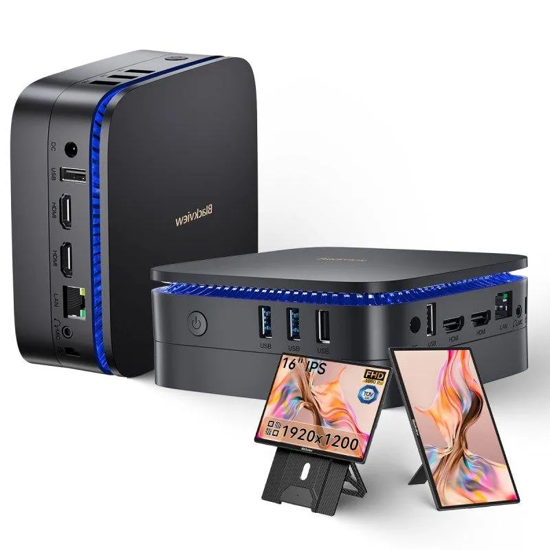Mini PC Blackview MP60 Intel N150/16GB/512GB SSD/Preto + Ecrã Portátil 16"