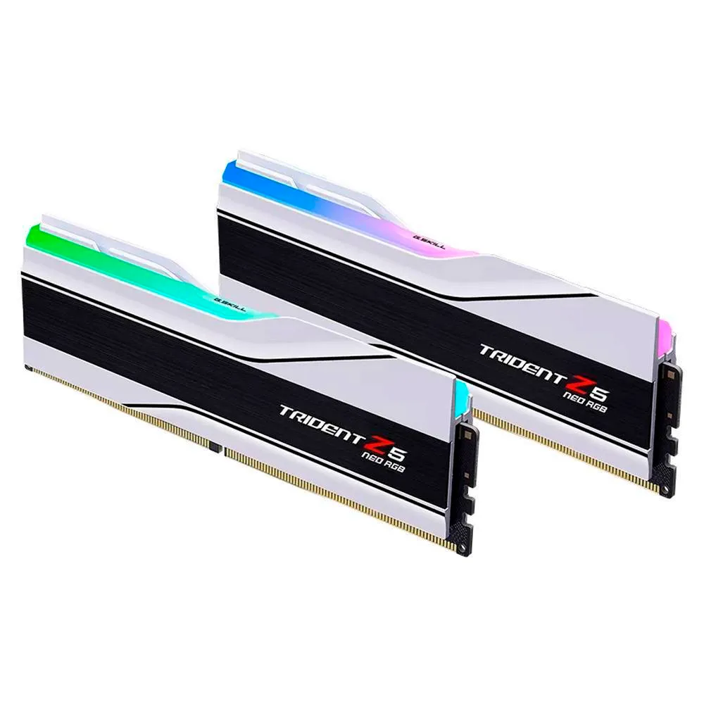 Memória RAM UDIMM G.SKILL Trident Z5 Neo RGB 64GB (2x32GB) DDR5-6000MHz (AMD Expo) CL26 (26-36-36-96) 1.45V Branca