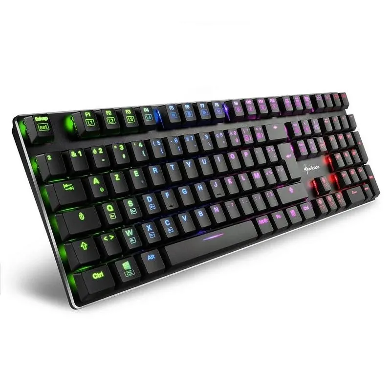 Teclado Sharkoon PureWriter RGB mecânico com switches Kailh Blue AZERTY francês