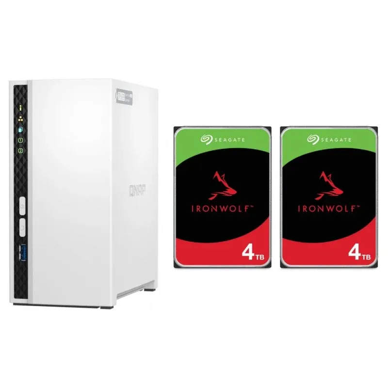Qnap TS-233 Servidor NAS 2x Seagate Ironwolf NAS 3.5" 4TB SATA 3