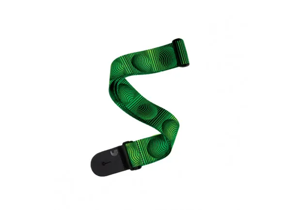 D'Addario Polyester Guitar Strap, Optical Art, Green Orbs