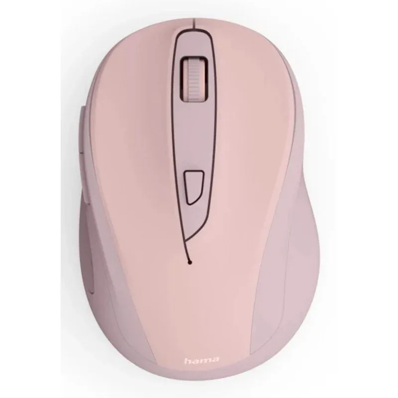 Ratón Hama WM-400 RF Wireless 1600 DPI Rosa 6 Botões Ergonómico Escritório