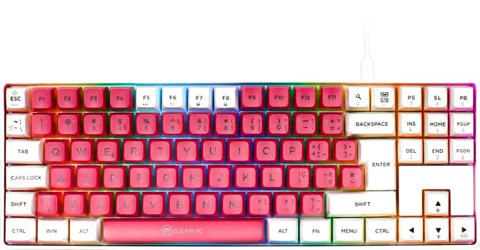 Teclado Mecânico GAMIAC TKL RGB90G Kailh Red Branco/Rosa (PT)