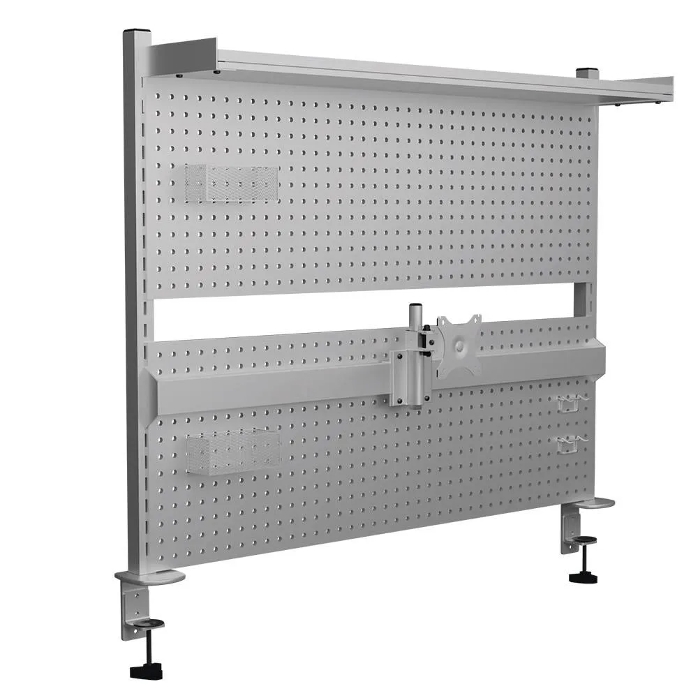 Painel Organizador de Secretária Offy Roxy c/ Suporte para Monitor Branco