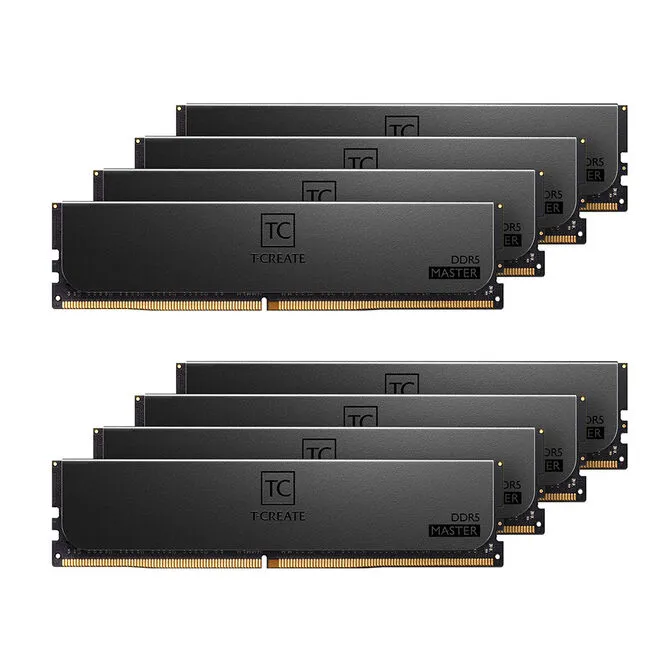 Team Group Kit 128GB (8 x 16GB) DDR5 RDIMM 6000MHz T-Create Master Preto CL32