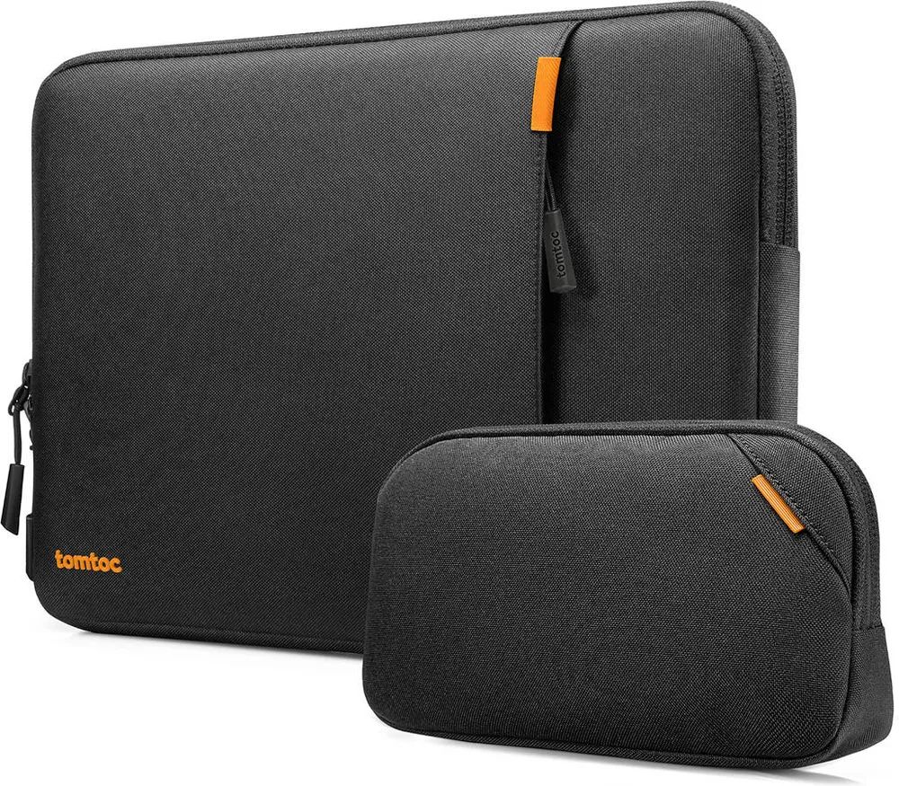 Set 2 Sleeves TOMTOC Defender para Portátil e Acessórios (14'' - Preto)
