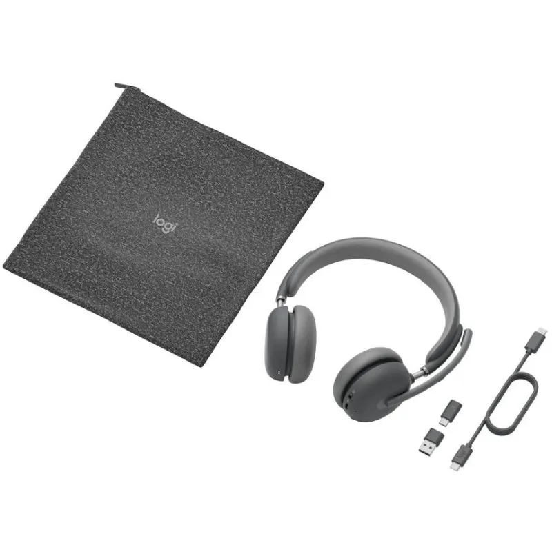 Auriculares Logitech Zone Wireless 2 sem fios Bluetooth ANC Microfone Grafite