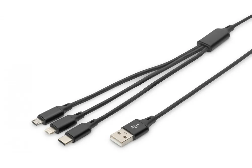 Digitus AK-300160-010-S cabo USB 1 m USB A USB C 10 W AK-300160-010-S