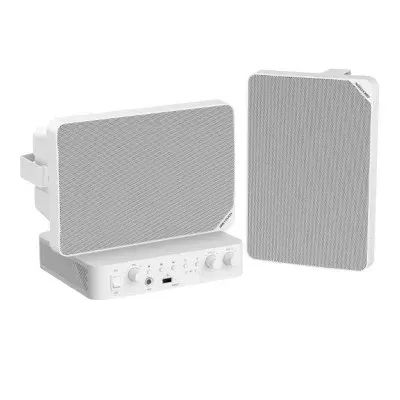 Kit de áudio Hikvision Amplificador 60W 2x Altifalantes 20W