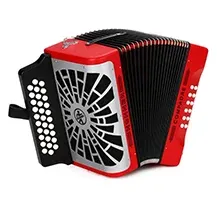 Concertina Hohner Compadre 2 Vozes (Sol-Dó-Fá) Vermelho