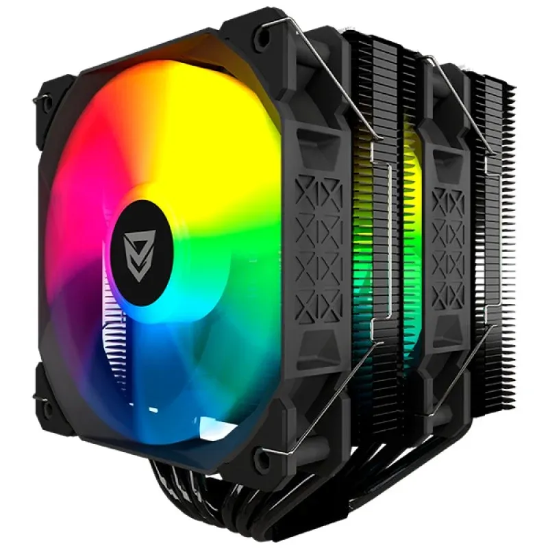 Cooler CPU Nfortec Sculptor X2 Cooler de CPU 2x120mm ARGB TDP até 240W Preto