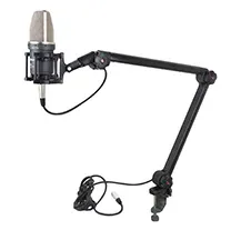 Suporte microfone Alctron MA614 preto mesa/radio
