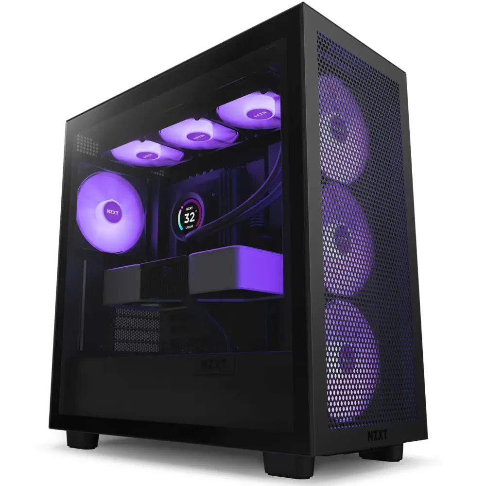 Caixa ATX NZXT H7 Flow RGB Preta Vidro Temperado