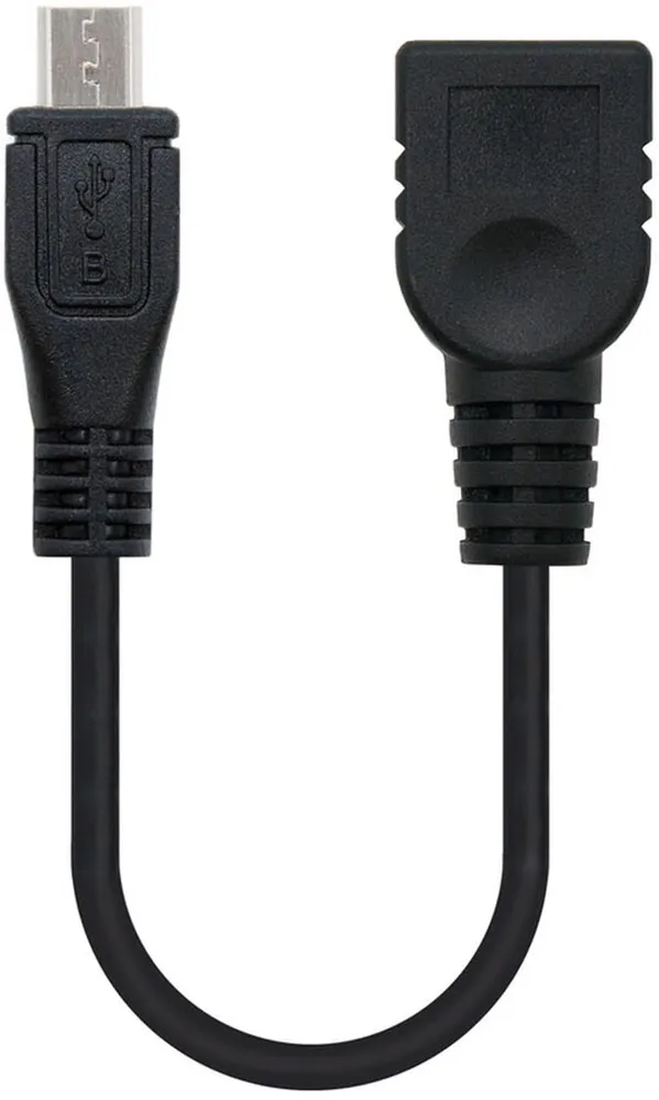 Cabo USB 2.0 OTG Nanocable Micro B/M-A/F 15 CM Preto