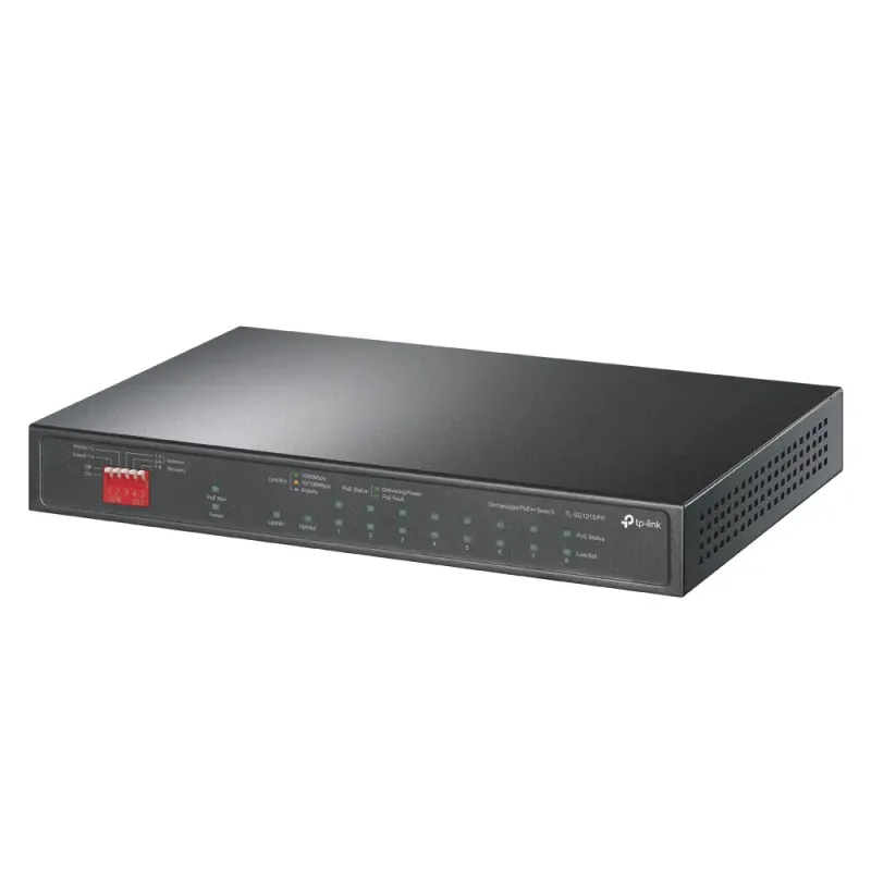 Switch de desktop TP-Link Gigabit de 10 portas com PoE+ de 6 portas e PoE++