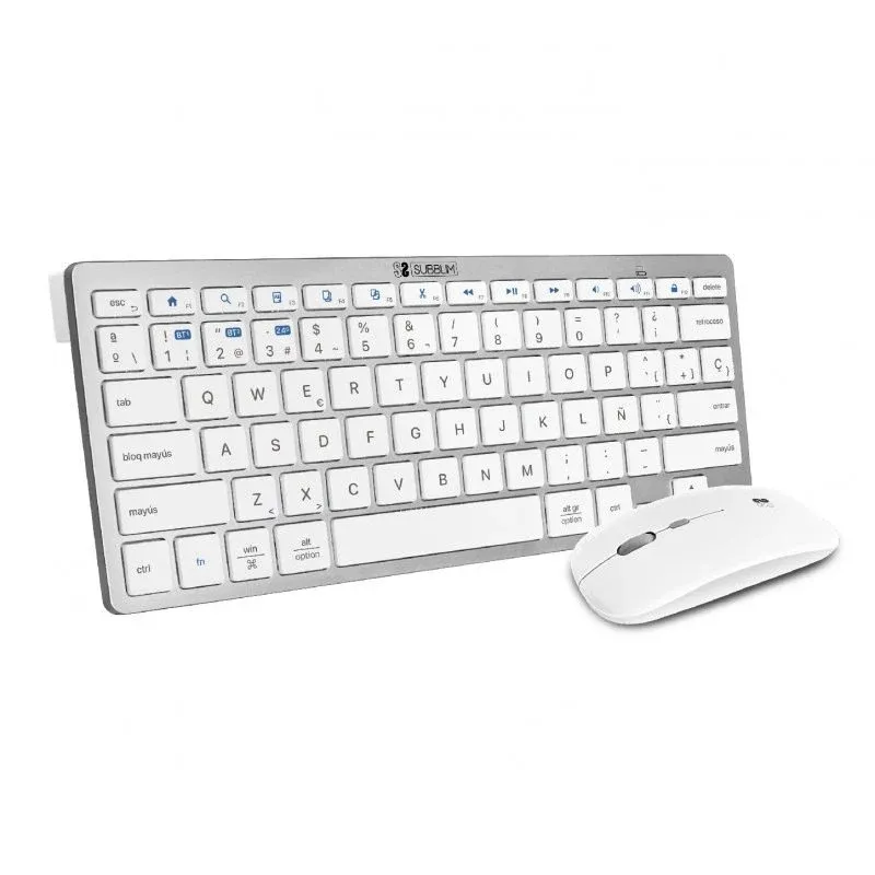 Subblim Combo Teclado e Rato Sem Fios Branco