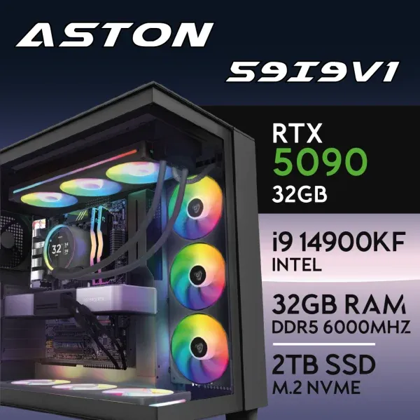 PC Gaming ASTON-59I9V1 - I9 14900K | RTX5090 32GB | 32GB | M.2 2TB