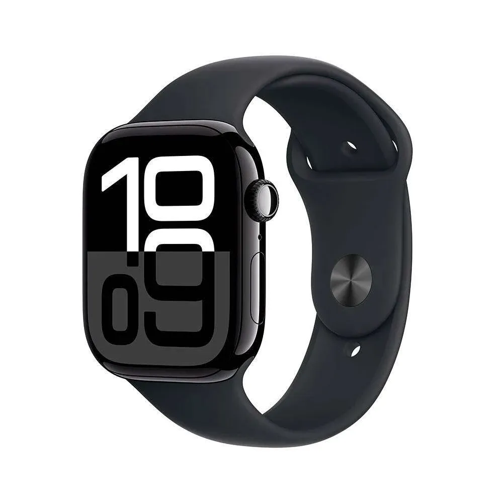 Apple Watch Series 10 GPS 46mm Alumínio Preto c/ Bracelete Desportiva Preta M/L
