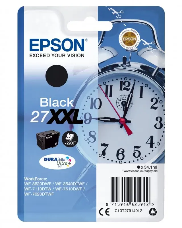 Tinteiro EPSON 27 Preto XXL - WF36xx/7110/7210/76xx/77xx