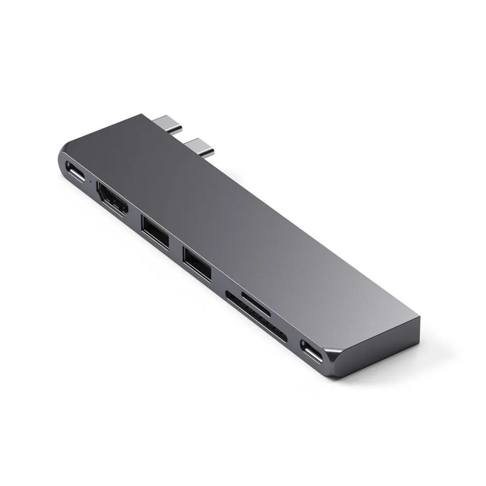Adaptador USB-C Satechi Pro Hub Slim 6K 60Hz 100W Space Grey