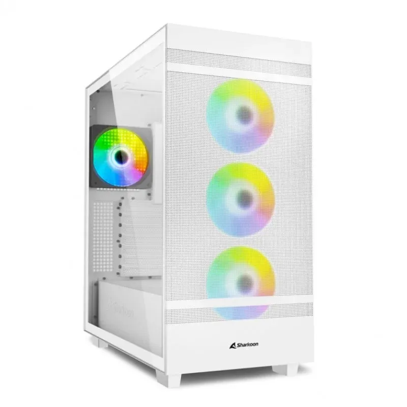 Caixa de Computador Sharkoon Rebel C50 RGB ATX Full Tower Vidro Temperado USB-C Branca