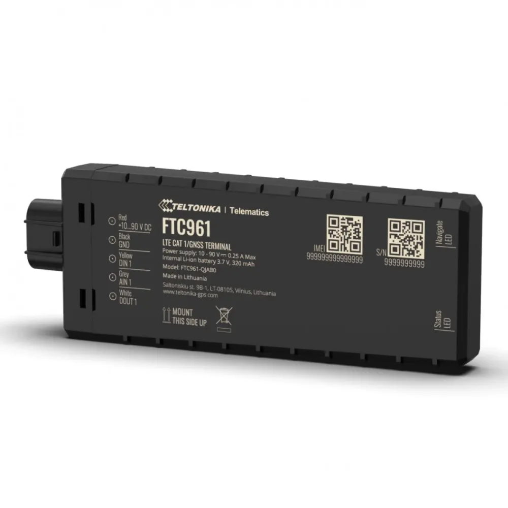 Rastreador Teltonika FTC961 4G LTE Bluetooth IP69K Preto