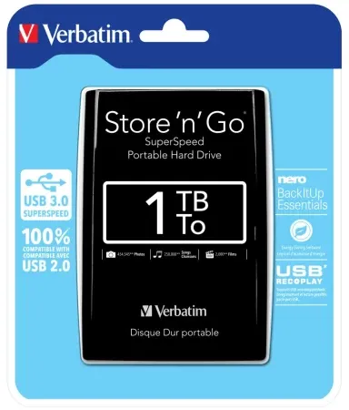 VERBATIM HDD 2.5" 1TB STORENGO USB 3.0 BLACK