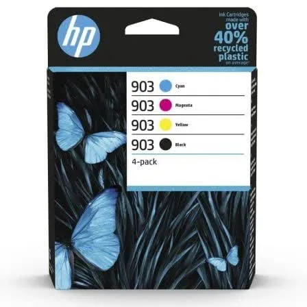 HP 903 Pack 4 Cartuchos de Tinta Original Preto + Ciano + Magenta + Amarelo