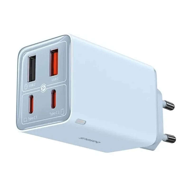 Carregador Baseus GAN6 PRO FAST CHARGER 2C+2U 65W EU Azul