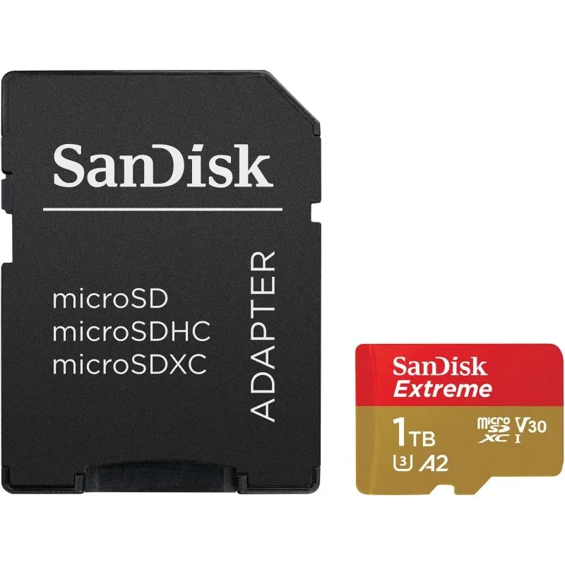 SanDisk Extreme MicroSDXC 1TB UHS-I A2 V30 Classe 3 com Adaptador SD