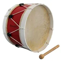 Bombo tradicional Adamastor Nº4 38cm Vermelho/Aro Branco