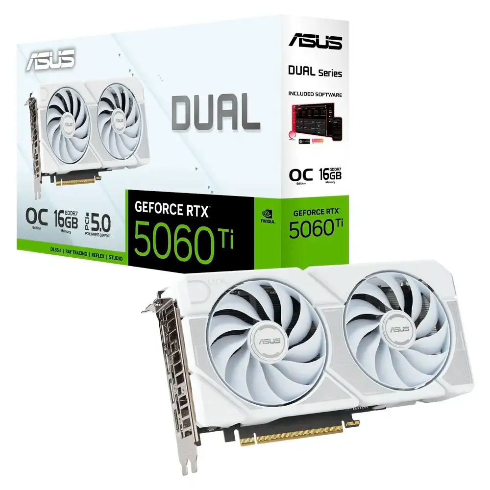 Placa Gráfica Asus NVIDIA GeForce RTX 5060 Ti Blackwell Dual OC White 16GB GDDR7 DLSS4